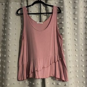 ModCloth pink ruffled tank top in 1X